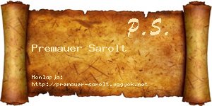 Premauer Sarolt névjegykártya